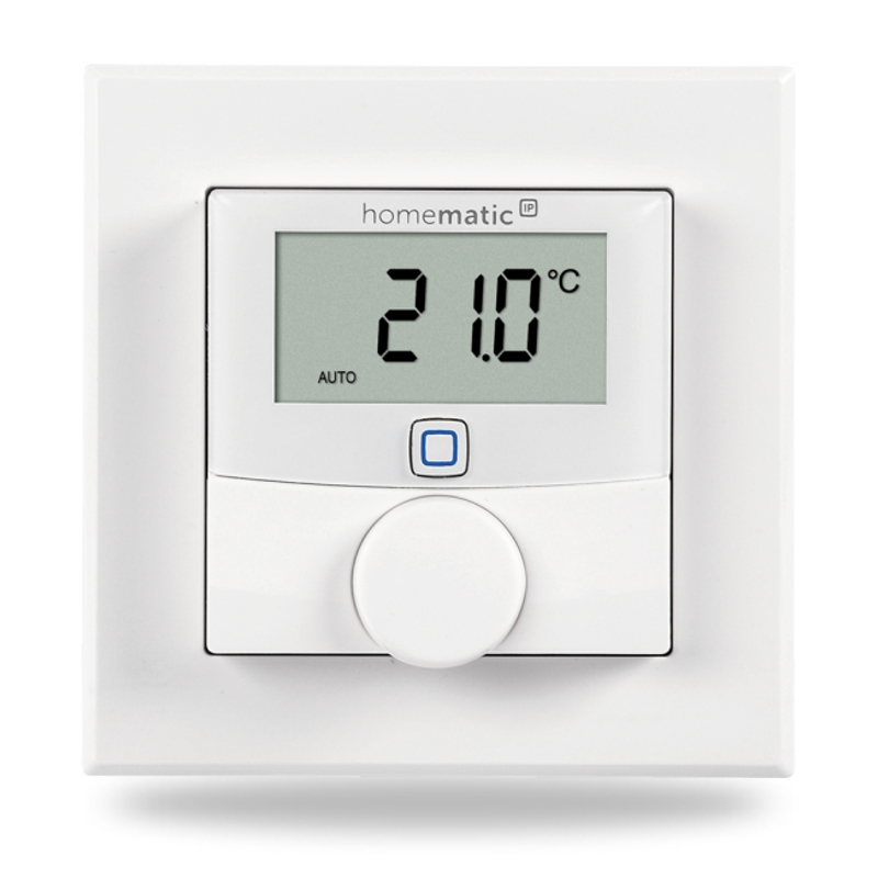Homematic IP Nástenný termostat so senzorom vlhkosti a spínaným výstupom 24V - zápustná montáž